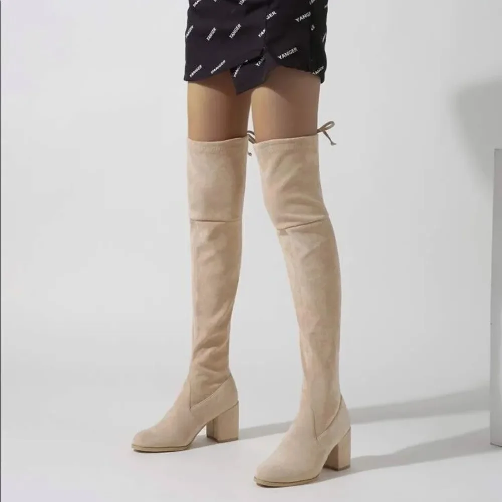 Chunky Heel Over the Knee Boots